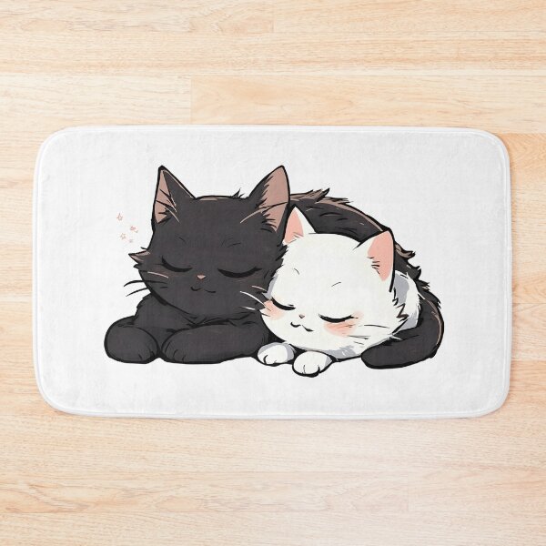 Item preview, Cute Sleeping Kittens – Black and White Cozy Cat Duo designed and sold by Karolina’s Cozy Creations.