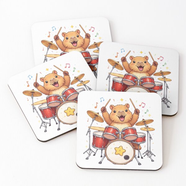 Item preview, capybara drummer designed and sold by Gokuxtreme.
