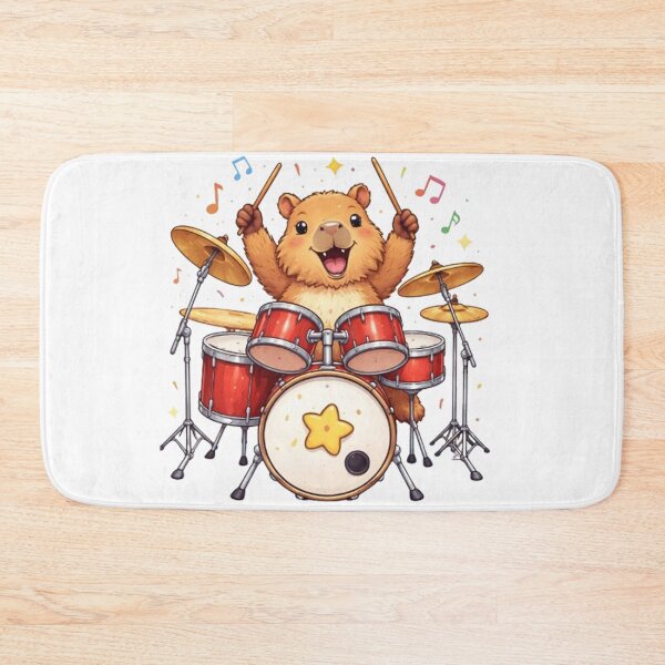 Item preview, capybara drummer designed and sold by Gokuxtreme.