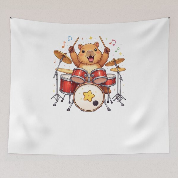 Item preview, capybara drummer designed and sold by Gokuxtreme.
