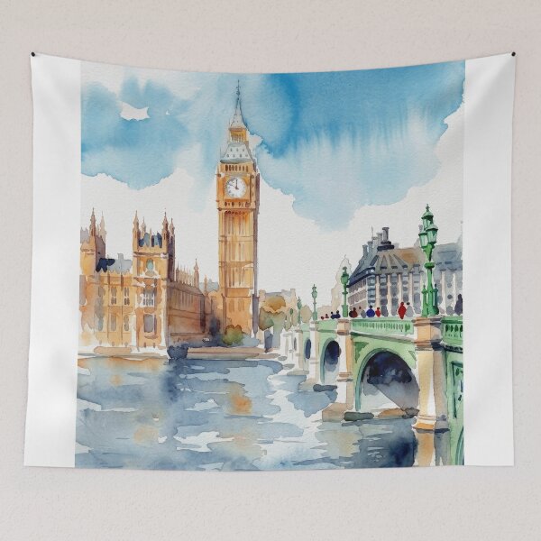 Artikelvorschau, London Big Ben Aquarell entworfen und verkauft von caracatita75.
