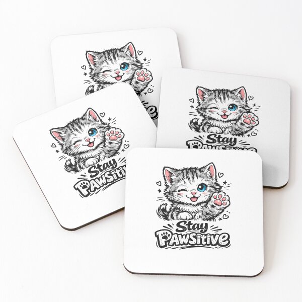 Item preview, Stay Pawsitive – Cute Comic Cat Motivation Art designed and sold by thesmilngnature.
