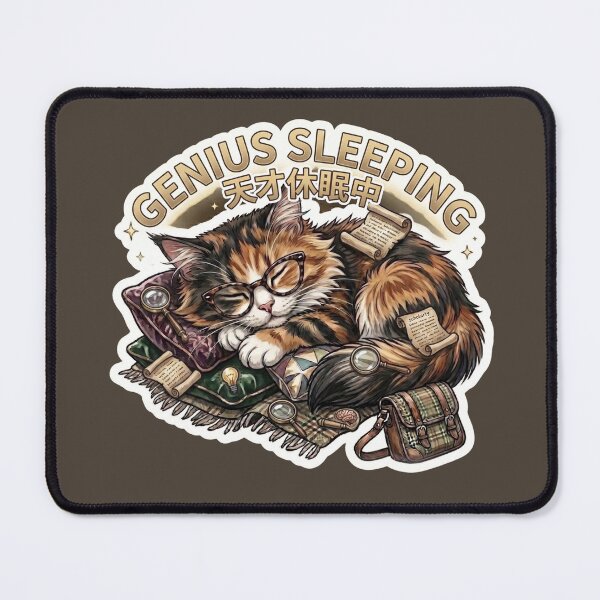 Item preview, Genius Sleeping Cat Funny Lazy Study Meme Cute Cat designed and sold by Serene Whiskers.