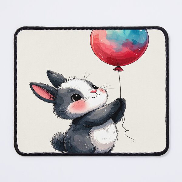 Artikelvorschau, Bunny mit rot blauem Luftballon  entworfen und verkauft von LiskoDesign.