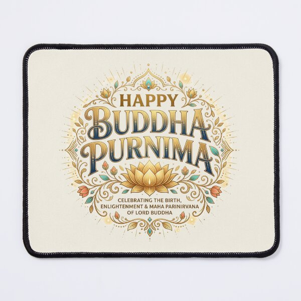 Item preview, Happy Buddha Purnima Lotus Celebration Design designed and sold by PixelQ.