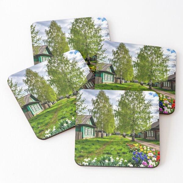 Item preview, Spring Village Landscape – Blooming Countryside Scene designed and sold by AmetistLight.
