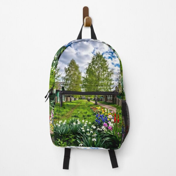 Item preview, Spring Village Landscape – Blooming Countryside Scene designed and sold by AmetistLight.