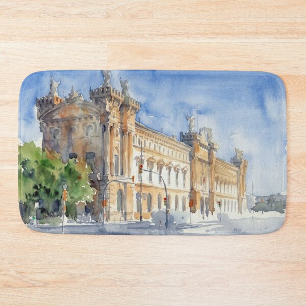 Item preview, Aduana Building Barcelona Port Vell Watercolor Cityscape designed and sold by caracatita75.
