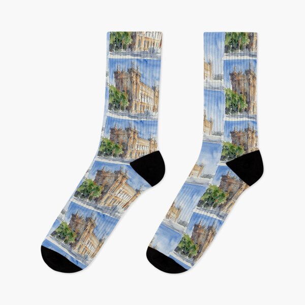 Item preview, Aduana Building Barcelona Port Vell Watercolor Cityscape designed and sold by caracatita75.