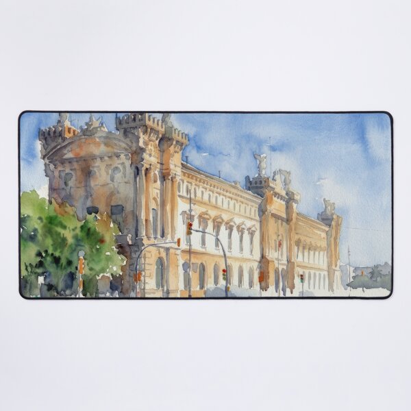 Item preview, Edificio Aduana, Puerto de Barcelona, Paisaje urbano en acuarela designed and sold by caracatita75.