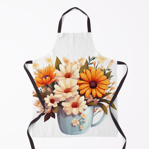 Item preview, Orange and Cream Daisy Bouquet in Light Blue Mug - Cheerful Floral Art Print designed and sold by DesignArtist.ia.