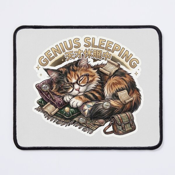 Item preview, Genius Sleeping Cat Funny Lazy Study Meme Cute Cat designed and sold by Serene Whiskers.