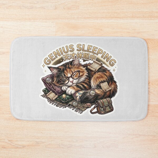 Item preview, Genius Sleeping Cat Funny Lazy Study Meme Cute Cat designed and sold by Serene Whiskers.