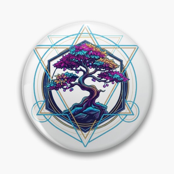 Item preview, Modern Neon Bonsai - Geometric Fusion designed and sold by Kokeshidreams.