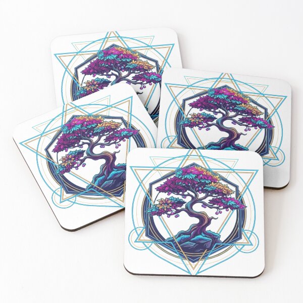 Item preview, Modern Neon Bonsai - Geometric Fusion designed and sold by Kokeshidreams.