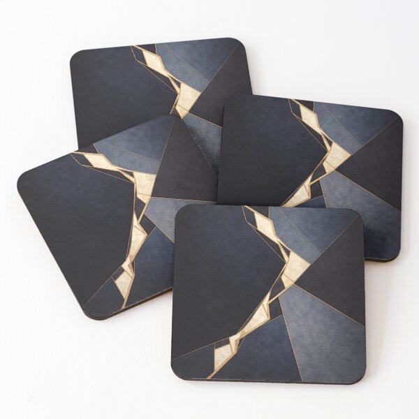 Item preview, Navy Gold Split Abstract Print designed and sold by Ombrya.