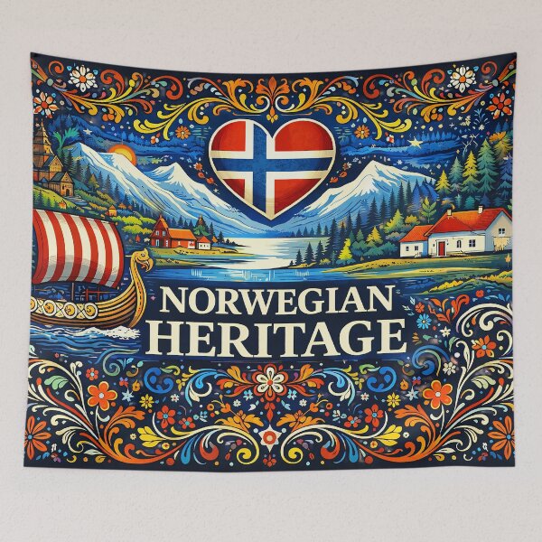 Item preview, Norwegian Heritage Folk Art – Scandinavian Culture & Viking Fjord Design designed and sold by Martin Roe Eidhammer.