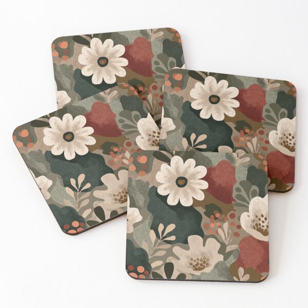 Item preview, Soft Romantic Clay Red Mutted Green Seamless Pattern designed and sold by GrinGalore.