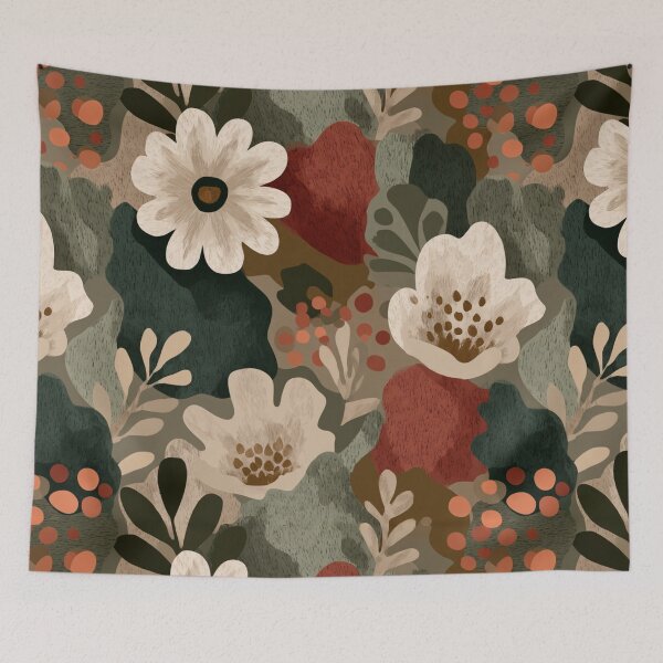 Item preview, Soft Romantic Clay Red Mutted Green Seamless Pattern designed and sold by GrinGalore.