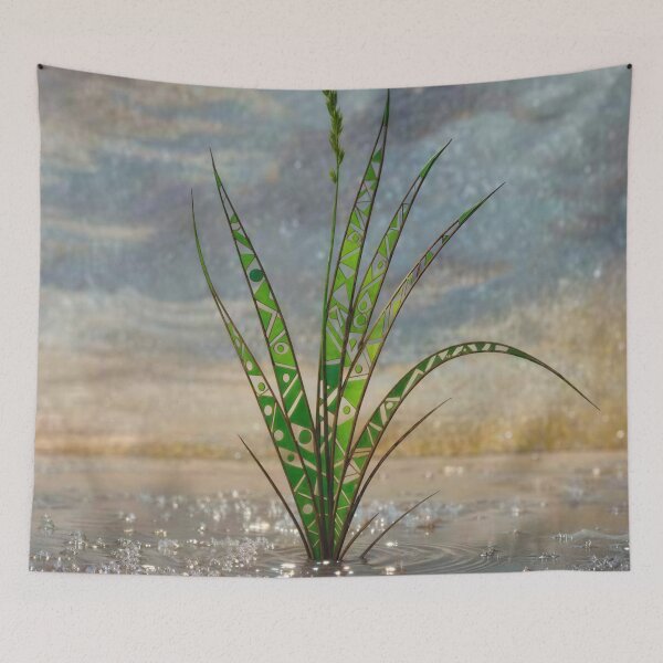 Item preview, Geometric Grass in the Rain designed and sold by M-Y-A-R-T-.