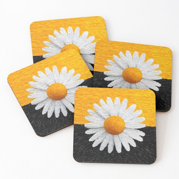 Item preview, Yellow and Black Daisy Textured Petals Modern Elegant Floral Design designed and sold by daila70.