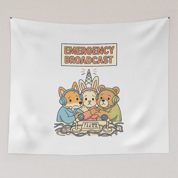 Item preview, Emergency Broadcast Retro Warning Design designed and sold by SoftSproutstu.