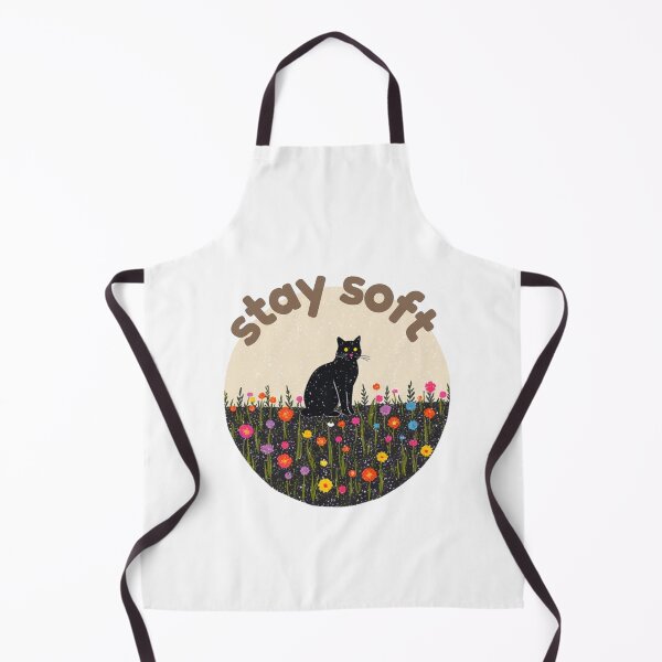 Item preview, Stay Soft Black Cat Floral Retro Design designed and sold by mellow-koko.