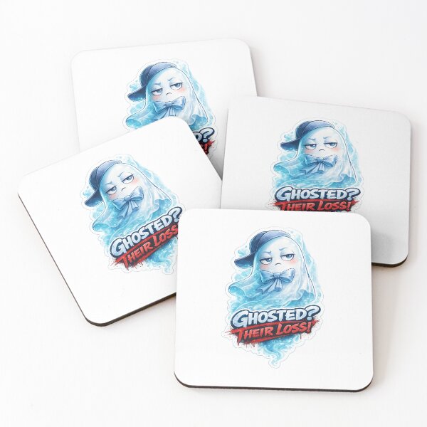 Item preview, Sassy Ghost Sticker – “Ghosted? Their Loss” Cute Attitude Ghost with Red Graffiti Text & Blue Mist designed and sold by SparkVault.