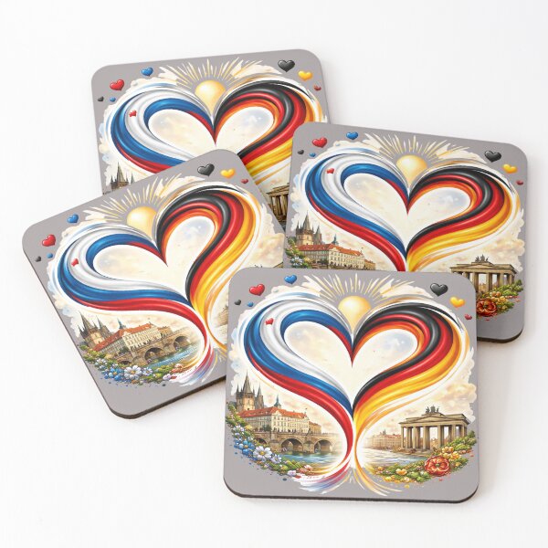 Item preview, Czech-German connection - heart with cities designed and sold by Spirit75.