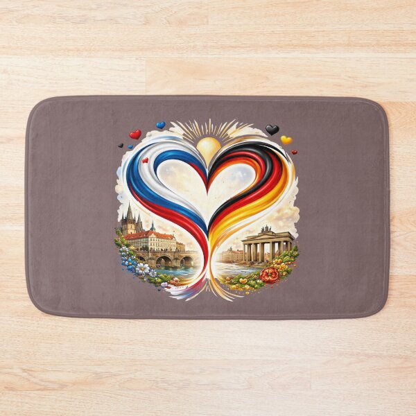 Item preview, Czech-German connection - heart with cities designed and sold by Spirit75.
