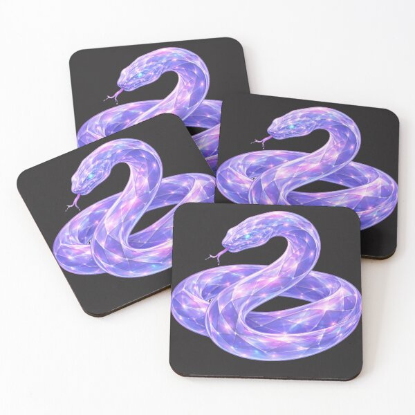 Item preview, Neon Holographic Glass Art Snake designed and sold by Nika Art Studio.
