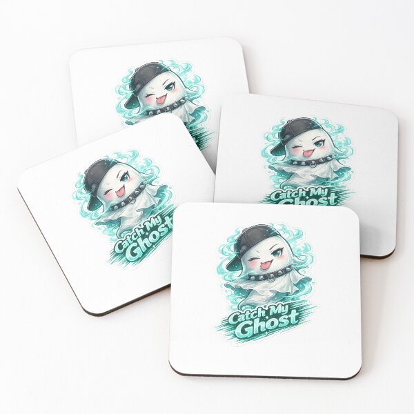 Item preview, Sassy Chibi Ghost Sticker – “Catch My Ghost” Cute Spooky Ghost with Attitude, Teal Mist & Speed Line Text designed and sold by SparkVault.