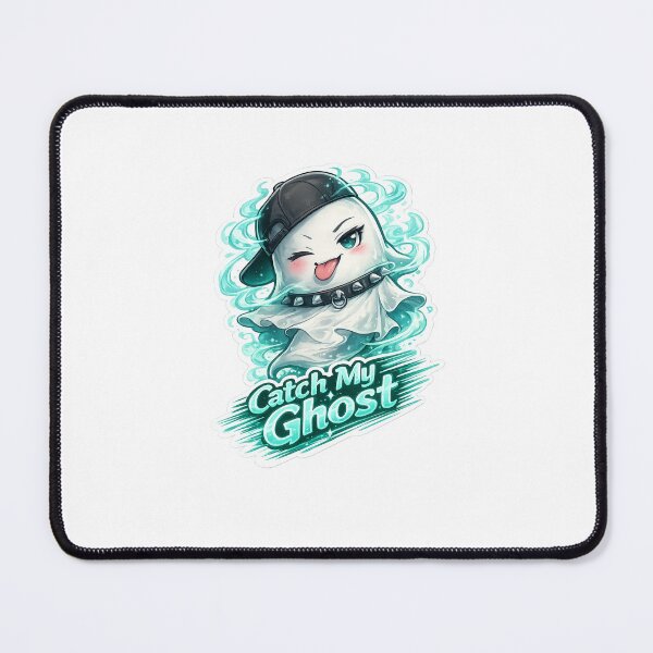 Item preview, Sassy Chibi Ghost Sticker – “Catch My Ghost” Cute Spooky Ghost with Attitude, Teal Mist & Speed Line Text designed and sold by SparkVault.