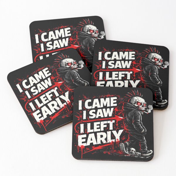 Item preview, I Came I Saw I Left Early Punk Skull designed and sold by Cat-butt-shirts.