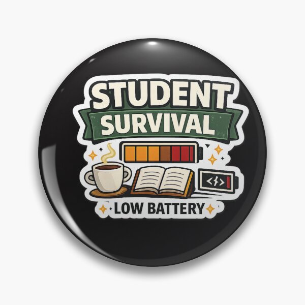Item preview, “Student Survival Low Battery Funny Study Design” designed and sold by Artbysarmina.