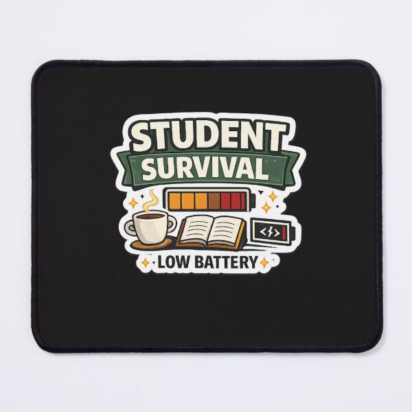 Item preview, “Student Survival Low Battery Funny Study Design” designed and sold by Artbysarmina.