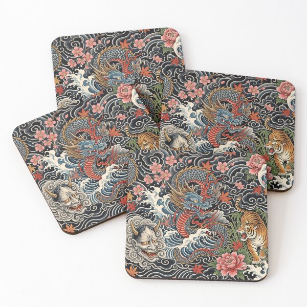 Item preview, Japanese tattoo design -dragon,tiger,hannya mask- designed and sold by LOVEARTDESIGN.