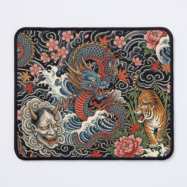 Item preview, Japanese tattoo design -dragon,tiger,hannya mask- designed and sold by LOVEARTDESIGN.