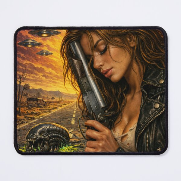 Item preview, Earths Last Bombshell - Pulp Retro Sci Fi Action - Badass Woman T-Shirt designed and sold by FilMate.