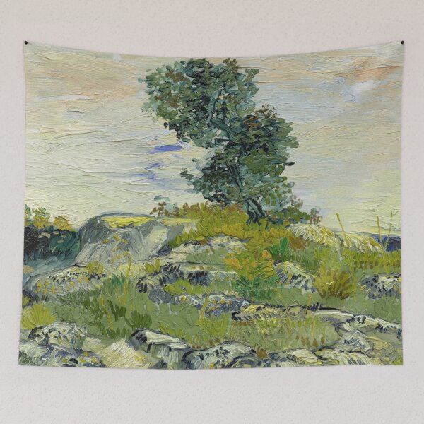 Item preview, The Rocks by Vincent van Gogh: Post Impressionist Landscape Fine Art Print designed and sold by artofuniverse.