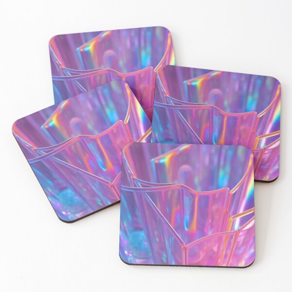 Item preview, Neon Holographic Glass Art Abstract designed and sold by Nika Art Studio.