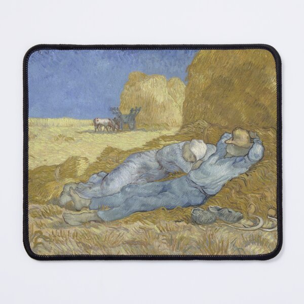 Item preview, The Siesta by Vincent van Gogh: Post Impressionist Countryside Fine Art Print designed and sold by artofuniverse.