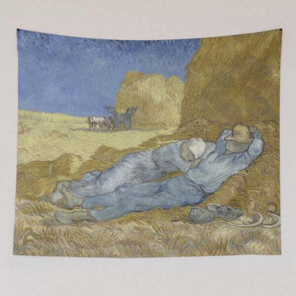 Item preview, The Siesta by Vincent van Gogh: Post Impressionist Countryside Fine Art Print designed and sold by artofuniverse.