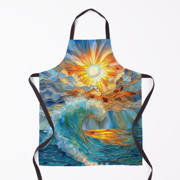 Item preview, Ocean Waves at Sunset: Stained Glass Art designed and sold by MargaretWiktor.