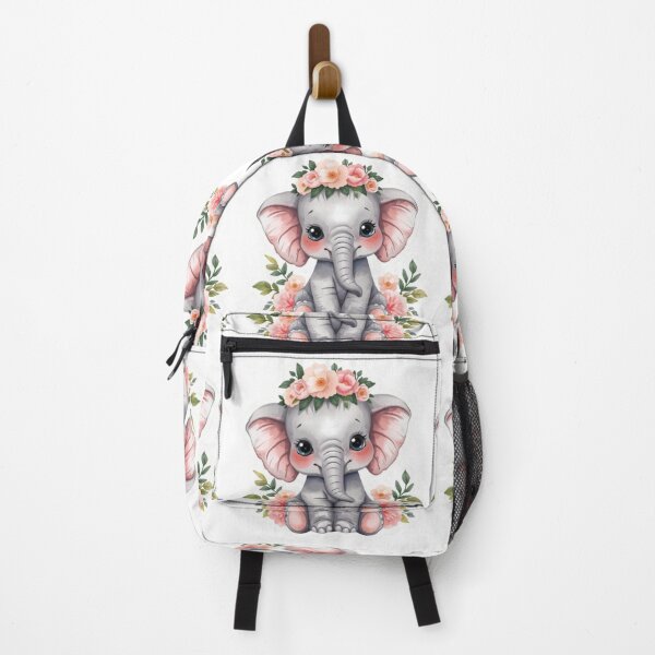 Item preview, Cute Baby Elephant with Flower Crown – Pastel Kawaii Floral Animal Sticker designed and sold by DigitfanStudio.