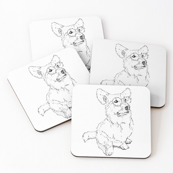 Item preview, Cute Corgi Drawing | Adorable Corgi Dog Lover Gift | Kawaii Dog Line Art Print designed and sold by ArtofDogsbySeb.