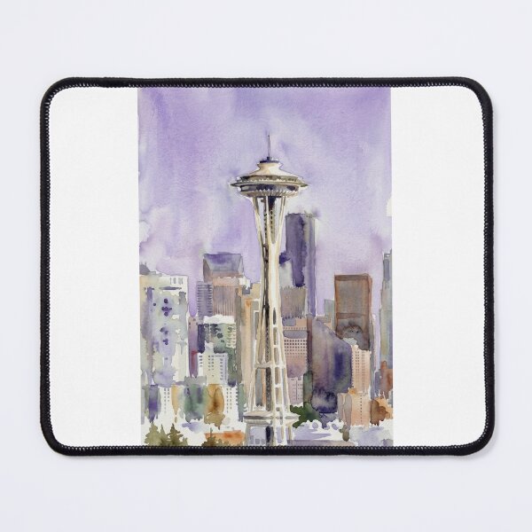 Item preview, Seattle Space Needle Skyline Watercolor Painting designed and sold by caracatita75.