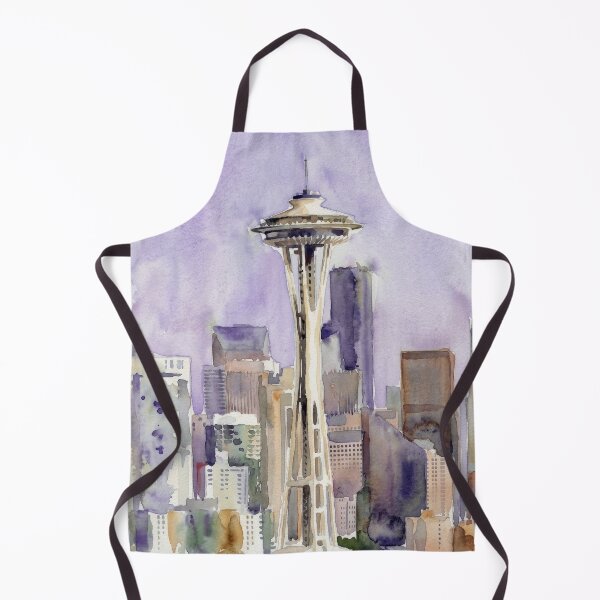 Item preview, Seattle Space Needle Skyline Watercolor Painting designed and sold by caracatita75.