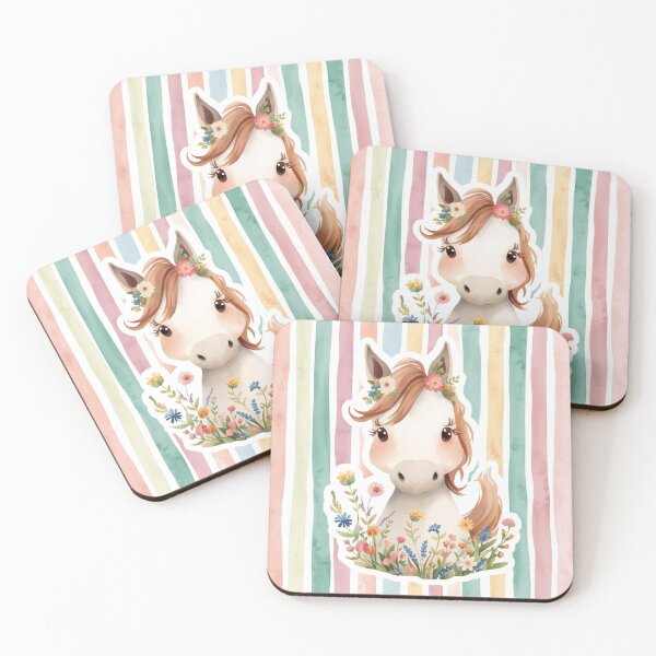 Item preview, Cute Horse with Wild Flowers  designed and sold by PamLeeDesign.