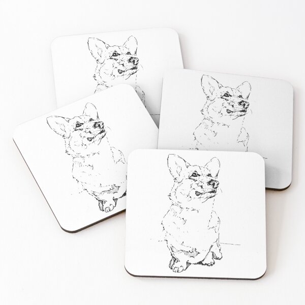 Item preview, Corgi Dog Drawing | Corgi Dog Lover Gift | Cute Welsh Corgi Line Art Print designed and sold by ArtofDogsbySeb.